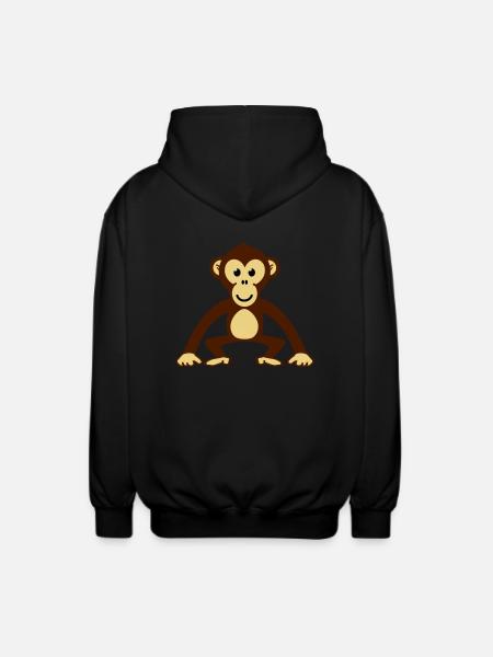monkey__f3 - Unisex Kapuzenjacke - Schwarz