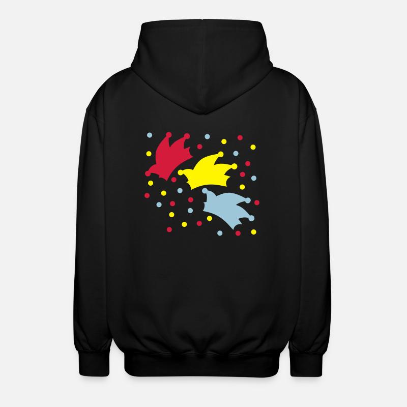 Narrenkappe / Konfetti / Fasching - Unisex Kapuzenjacke - Schwarz