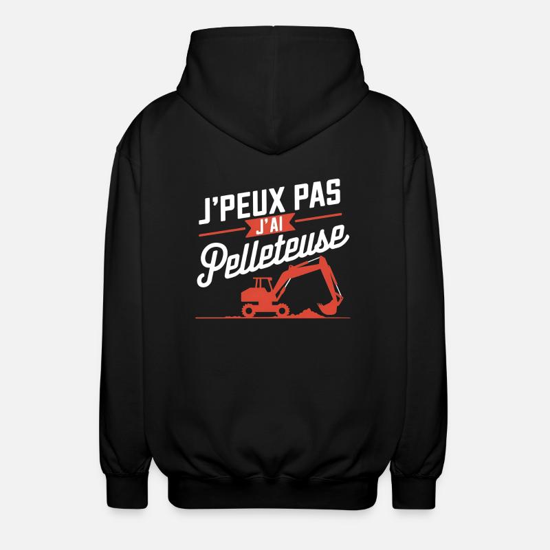 j'peux pas j'ai pelleteuse - Veste à capuche unisexe - noir