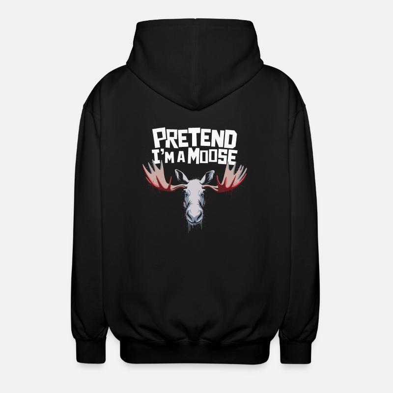 Funny moose saying - Unisex Hooded Jacket - black