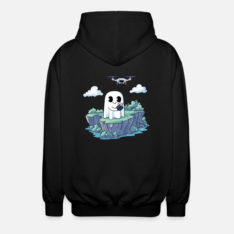 Geist Drohne Halloween - Unisex Kapuzenjacke - Schwarz