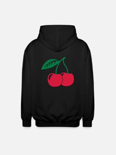 Kirsche, 2fb - Unisex Kapuzenjacke - Schwarz