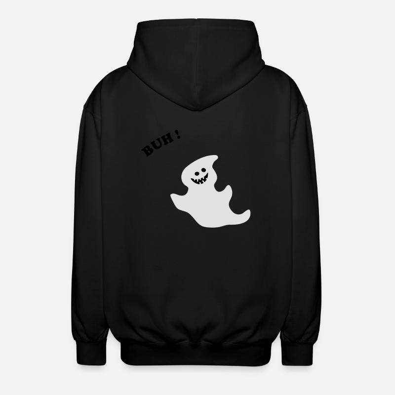 Small ghost - Unisex Hooded Jacket - black