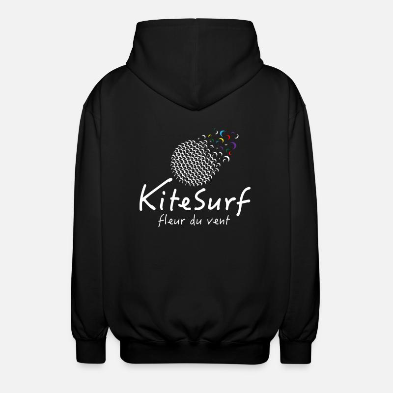 Kitesurf fleur du vent - Veste à capuche unisexe - noir