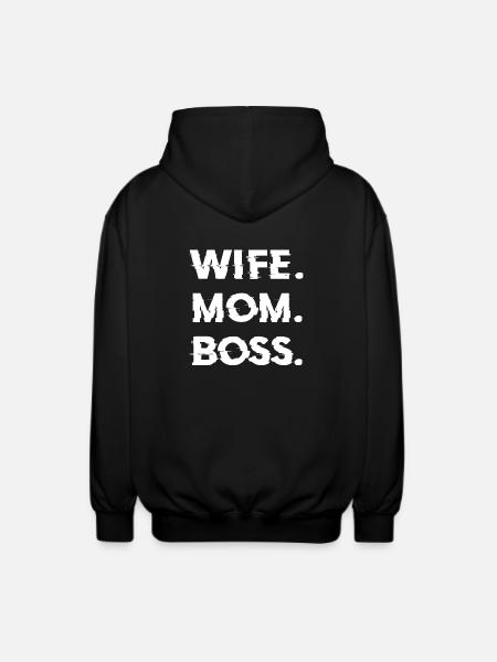 Wife Mom Boss Mothers Day Gift - Shirt - Unisex Hooded Jacket - black