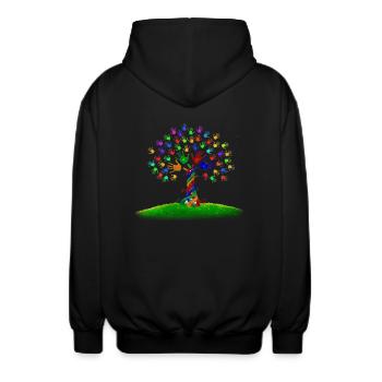 die lebendige Vielfalt - Unisex Kapuzenjacke - Schwarz - Hinten - AI Model Male 185 light (185cm)