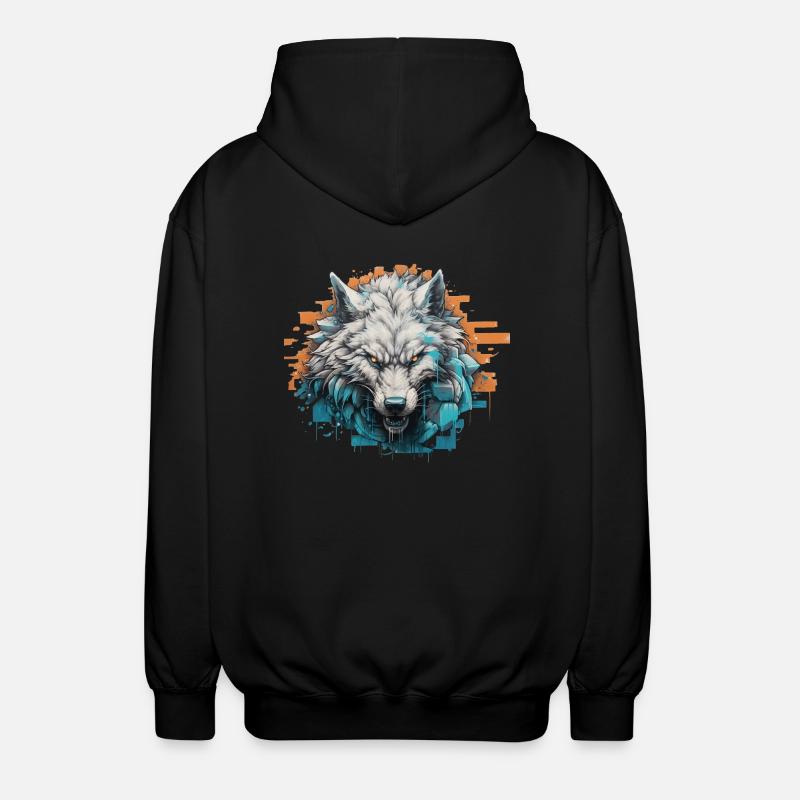 Geist des Nordens - Graffiti-Stil - Unisex Kapuzenjacke - Schwarz
