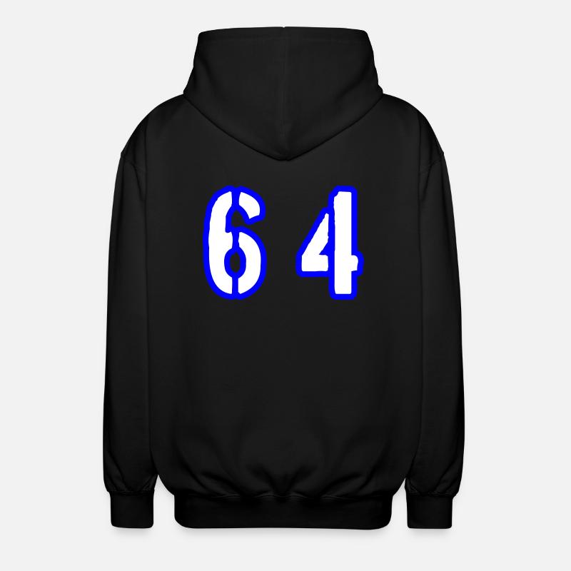64 Symbole numérique - Veste à capuche unisexe - noir