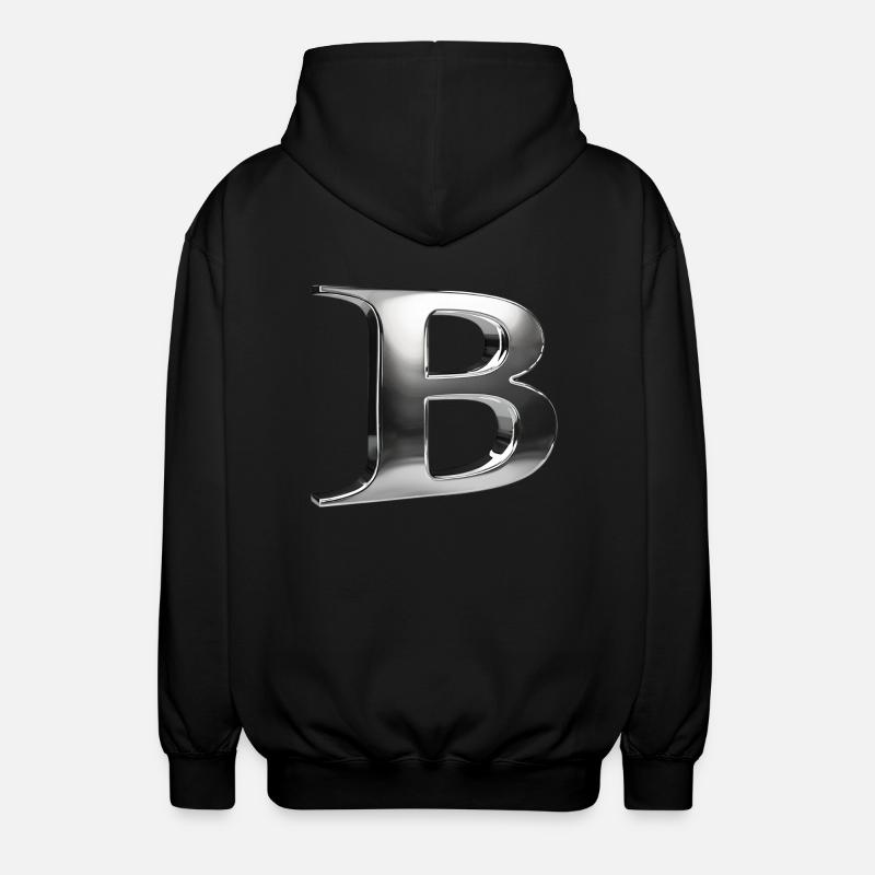Chrome « B » métallisé - Veste à capuche unisexe - noir