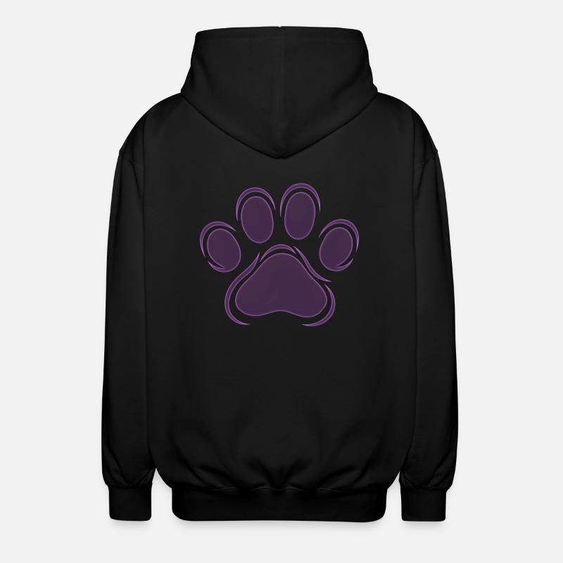 pfote lila - Unisex Kapuzenjacke - Schwarz
