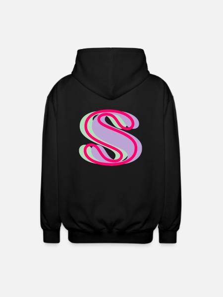 Mehrfarbiger Buchstabe s - Unisex Kapuzenjacke - Schwarz
