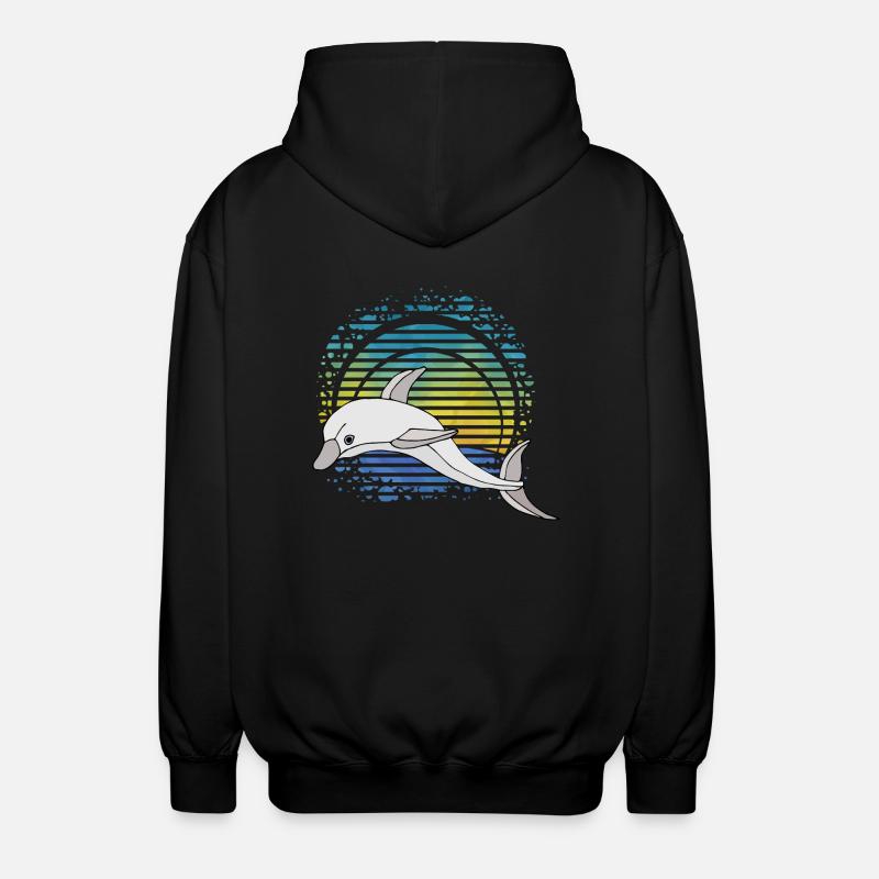 Delfin - Unisex Kapuzenjacke - Schwarz