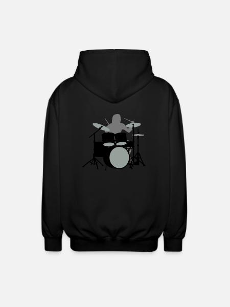 drummer_3c - Unisex Hooded Jacket - black