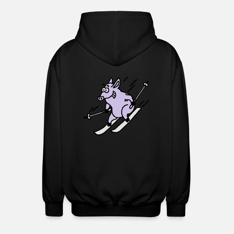 pistensau_02_c_3c - Unisex Kapuzenjacke - Schwarz