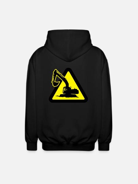 bauarbeiten_mit_bagger_2c - Unisex Kapuzenjacke - Schwarz