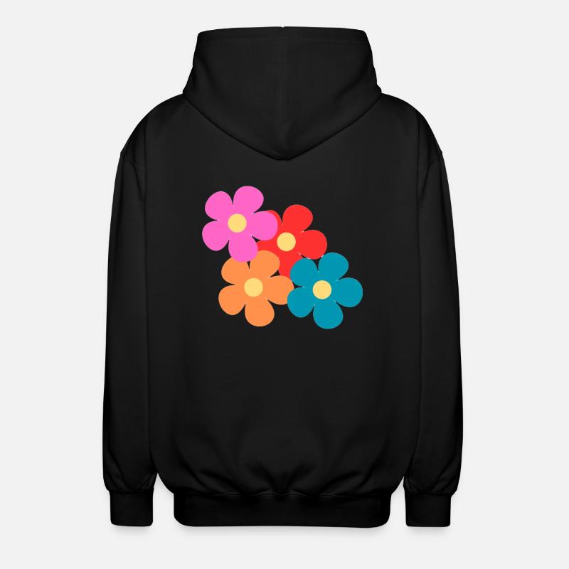 Les 4 fleurs - Veste à capuche unisexe - noir