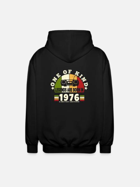 1976 Birth of legend 1976 born in 1976 birthday - Unisex Hooded Jacket - black