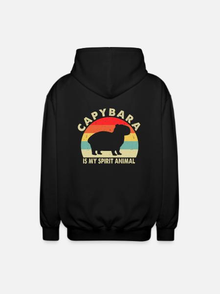 Capybara - Unisex Hooded Jacket - black