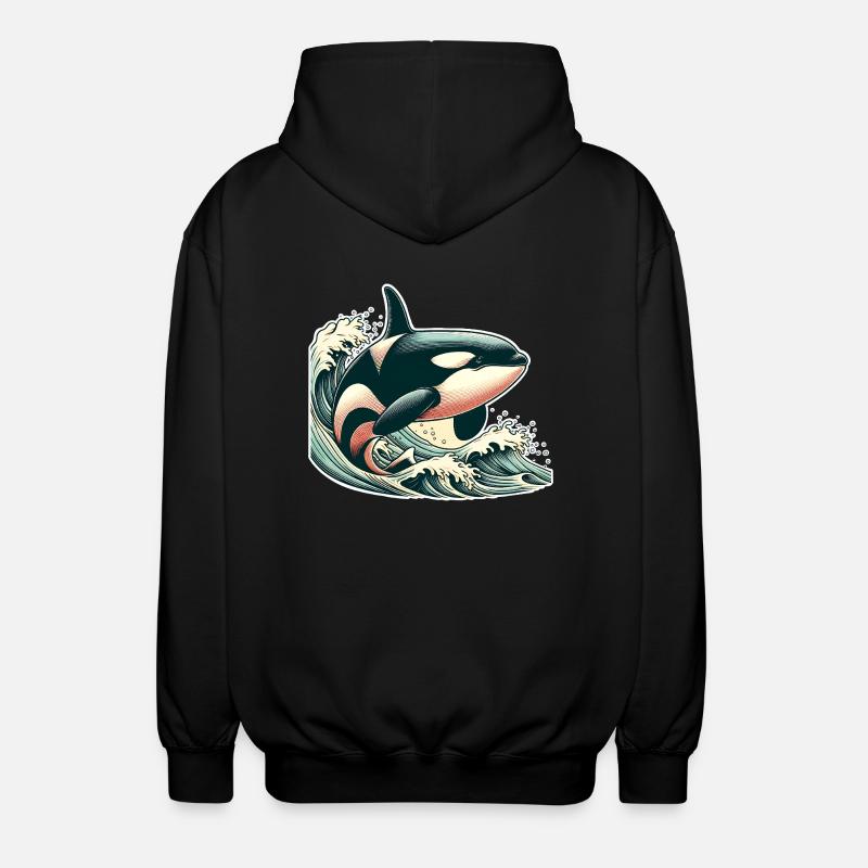 Orca Schwertwal - Unisex Kapuzenjacke - Schwarz