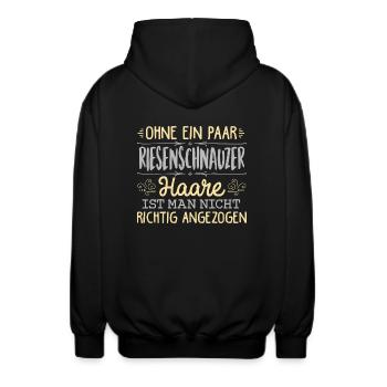 RIESENSCHNAUZER Haare gehören dazu - Unisex Kapuzenjacke - Schwarz - Hinten - AI Model Male 185 light (185cm)