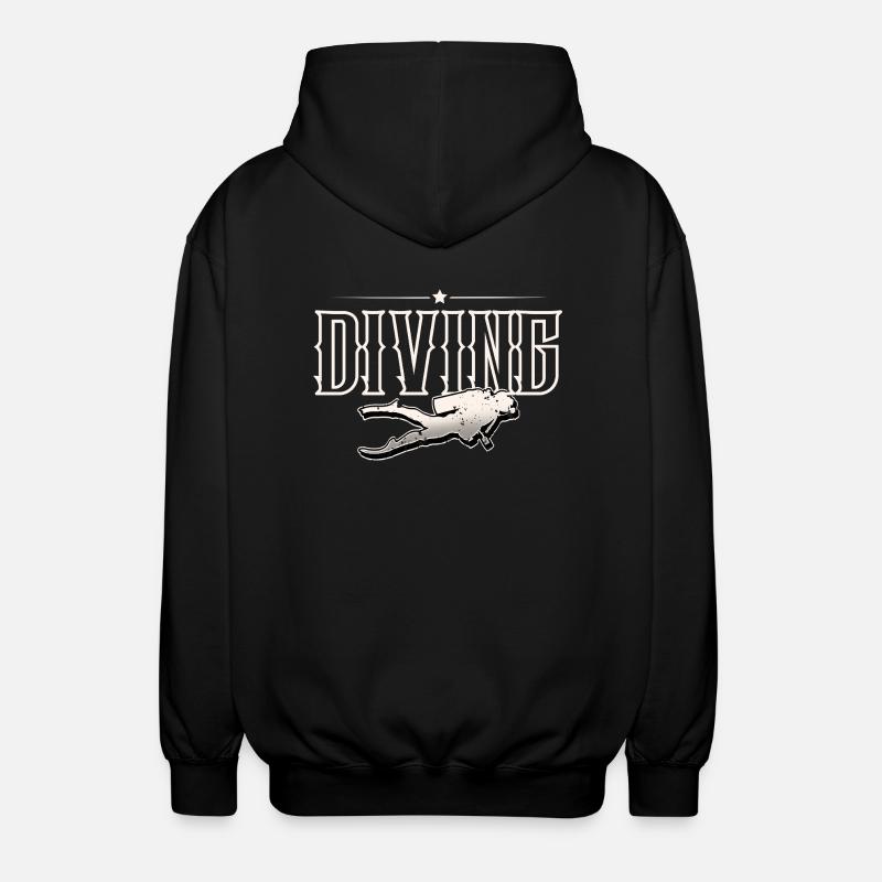 Tauchen - Unisex Kapuzenjacke - Schwarz