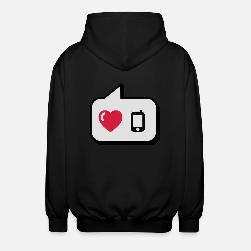 Ballon j'aime le téléphone - Veste à capuche unisexe - noir