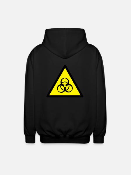 Warnung vor Biogefährung - Unisex Kapuzenjacke - Schwarz