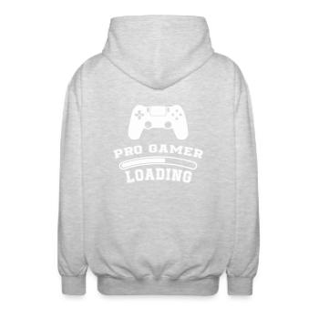 Pro Gamer Loading - Unisex Kapuzenjacke - Hellgrau meliert - Hinten - AI Model Male 185 light (185cm)