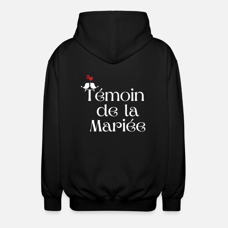 Témoin de la mariée - Veste à capuche unisexe - noir