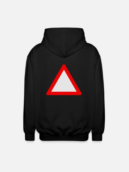 Blank Warning Triangle - Unisex Hooded Jacket - black