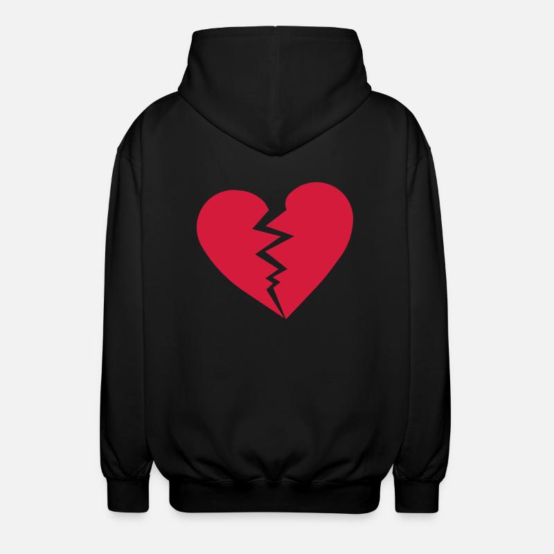 Zerbrochenes Herz - Unisex Kapuzenjacke - Schwarz