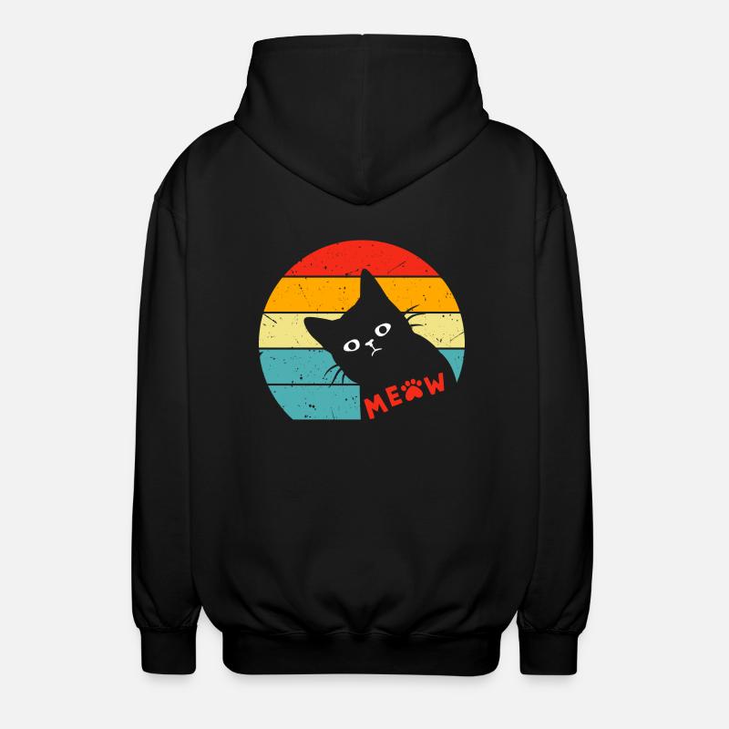 Chat noir rétro 3 - Veste à capuche unisexe - noir