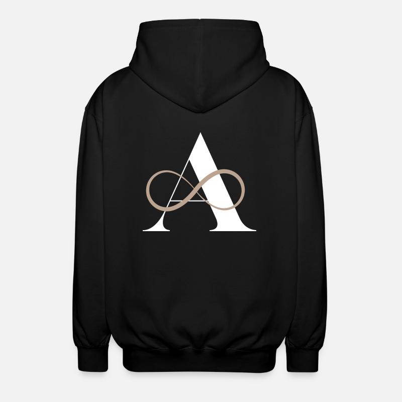 Letter to infinity - Unisex Hooded Jacket - black
