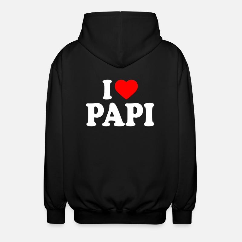 I love papi - Veste à capuche unisexe - noir