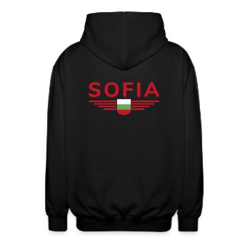 Sofia Design – Fière de la capitale bulgare - Veste à capuche unisexe - noir - Dos - AI Model Male 185 light (185cm)