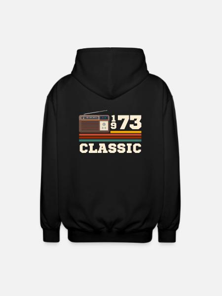 Anniversary 1973 retro classic - Unisex Hooded Jacket - black