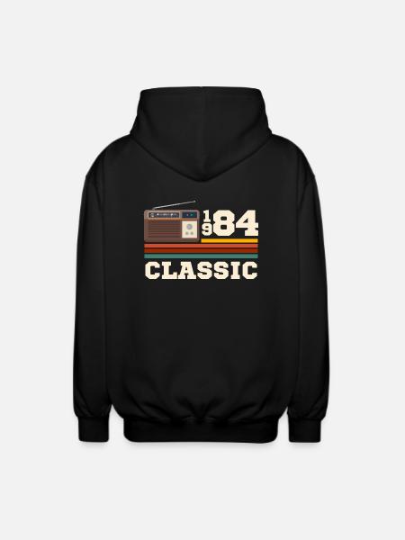 Anniversary 1984 retro classic - Unisex Hooded Jacket - black