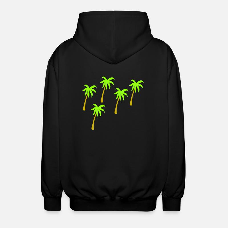 5 Palmen 2farbig - Unisex Kapuzenjacke - Schwarz