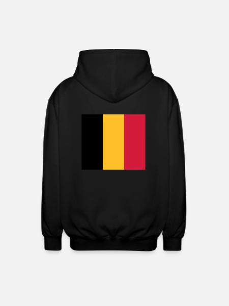 National Flag of Belgium - Unisex Hooded Jacket - black