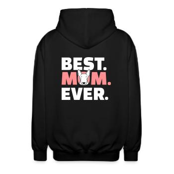 Bull terrier - Unisex Hooded Jacket - black - Back - AI Model Male 185 light (185cm)