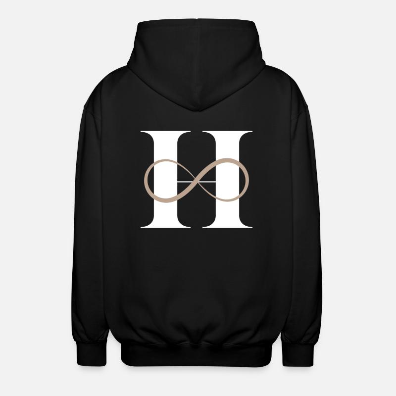 Unendlicher Buchstabe h - Unisex Kapuzenjacke - Schwarz