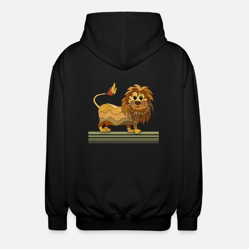 Löwe - Unisex Kapuzenjacke - Schwarz