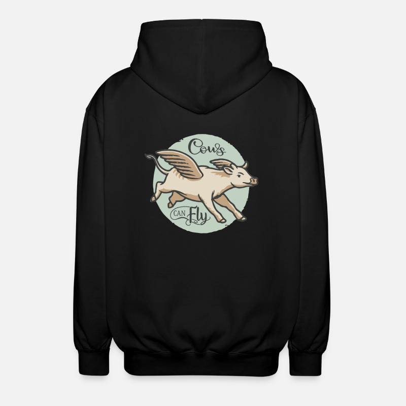 Les vaches peuvent voler - Veste à capuche unisexe - noir