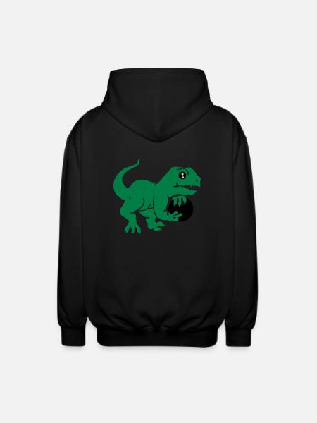 bowling dino (3c) - Unisex Hooded Jacket - black