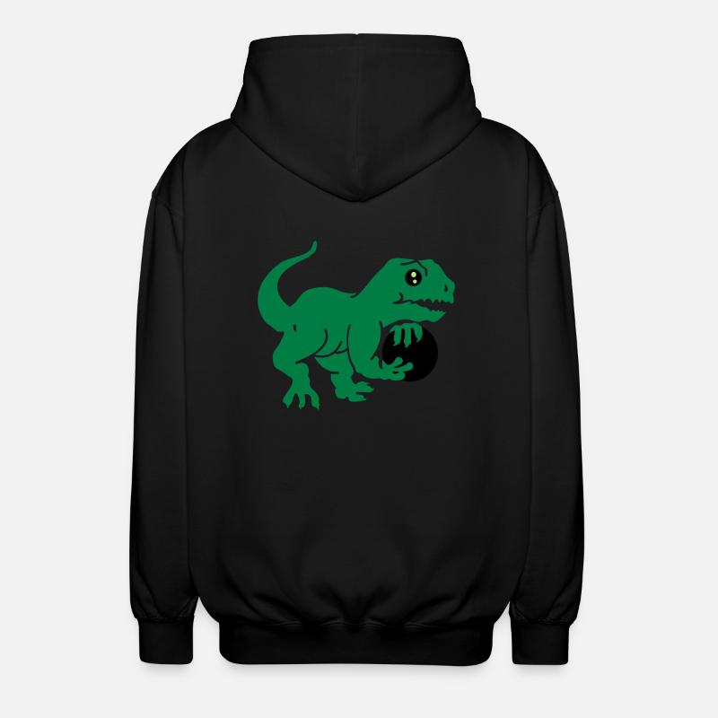 bowling dino (3c) - Unisex Hooded Jacket - black