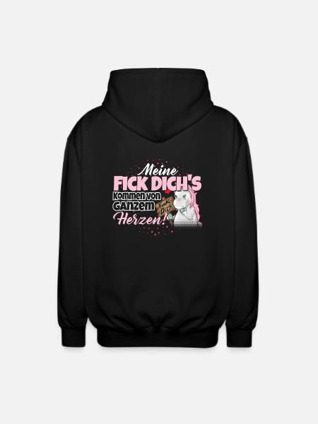 Einhorn - Fick Dich - Unisex Kapuzenjacke - Schwarz