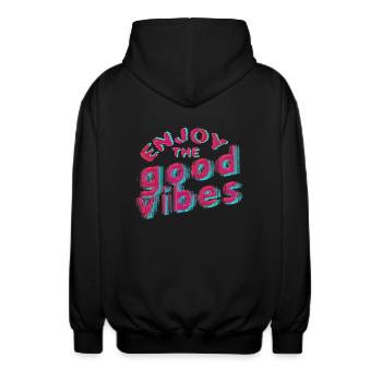 Good Vibes (lettrage) 01 - Veste à capuche unisexe - noir - Dos - AI Model Male 185 light (185cm)