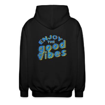 Good Vibes (lettrage) 02 - Veste à capuche unisexe - noir - Dos - AI Model Male 185 light (185cm)