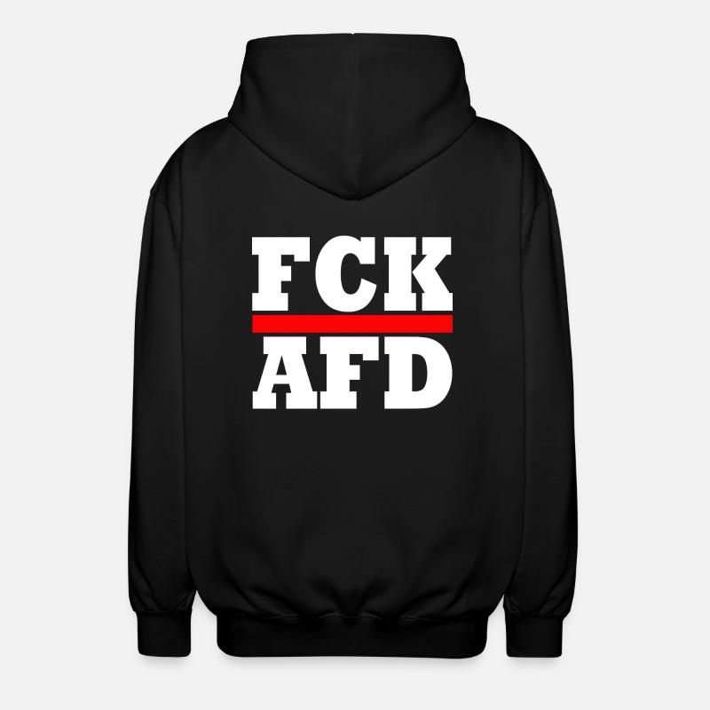 Fck afd - Unisex Kapuzenjacke - Schwarz