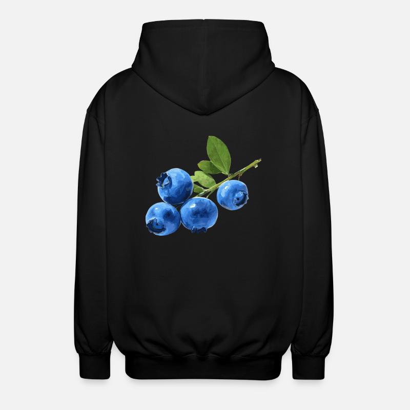 Blaubeeren - Unisex Kapuzenjacke - Schwarz